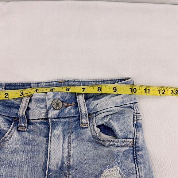 American Eagle Women's Super High Rise Distressed Jegging Jeans 000 Blue - Picture 6 of 8